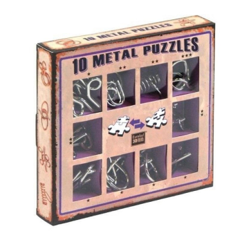 Łamigłówki metalowe 10 szt Zestaw fioletowy G3